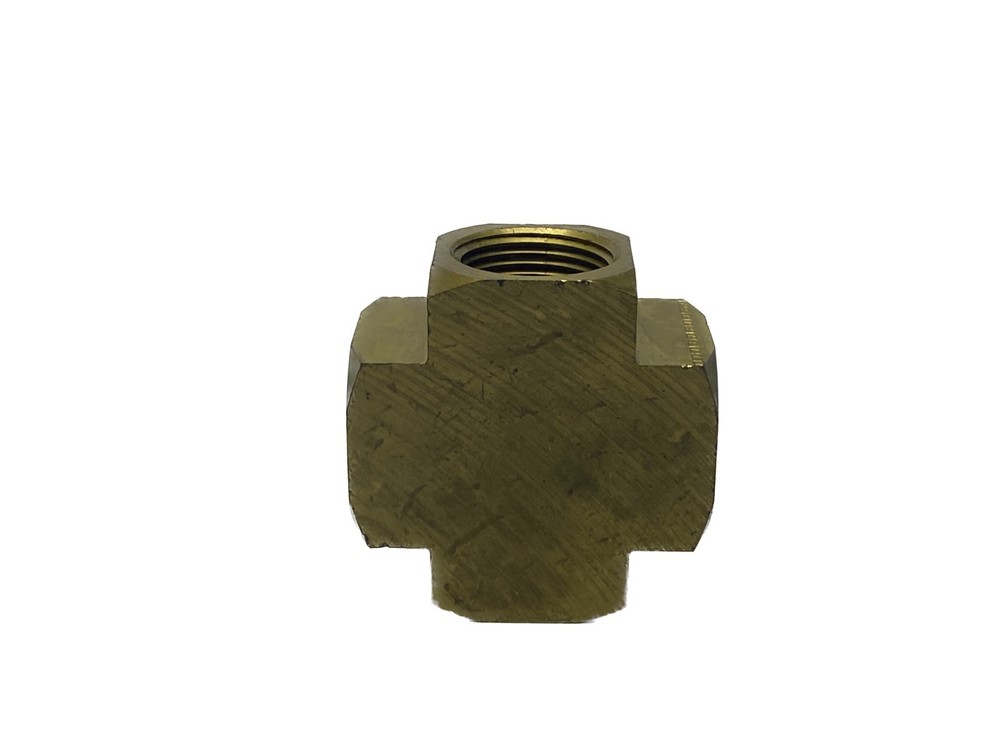 NOS Parker 3/4” x 3/4” x 3/4” x 3/4″ FNPT Brass Cross Pipe Fittings 2205P-12