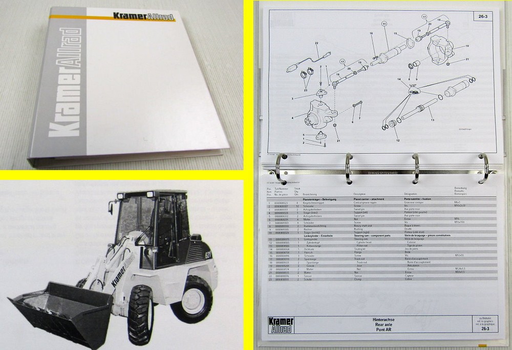 Kramer Allrad 621 Schaufellader Ersatzteilliste Spare parts list Typ 303-00