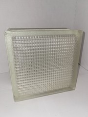 RETIRED GLASS BLOCK, Came Out Of USA Home, Lined, 7.75×7.75×3 7/8 In