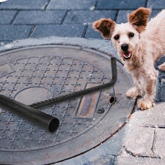 Reusable Steel Manhole Cover Hook T Shaped Lifting Device with Plastic Grip
