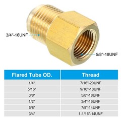3/8″ Female Flare x 1/2″ Male Flare Connectors Brass Adapter Reducing