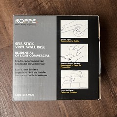 NEW Roppe 4 In. x 20 Ft. Roll Almond Vinyl Self-Stick Wall Cove Base HC40C53S184