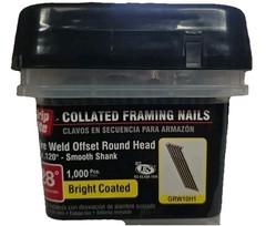 Grip-Rite 3” x .120” Angled Strip Framing Nails 28 deg Smooth Shank 1000 pk