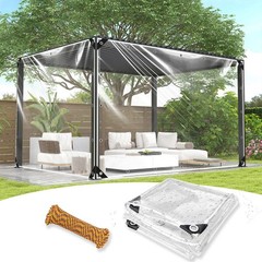 8×12 ft Clear Tarp, Heavy Duty Clear Waterproof Tarp with Grommets, Thickened…