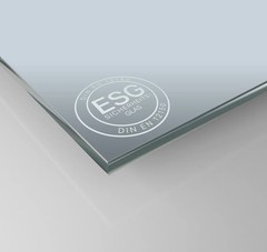 8 mm toughened glass pane safety glass cut 985x1095mm 21.5 kg