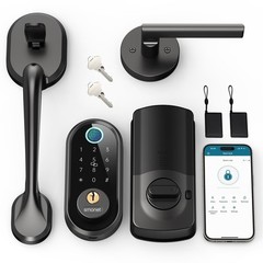SMONET Front Door Lock Set with Handle, Smart Fingerprint Keyless Entry Door …