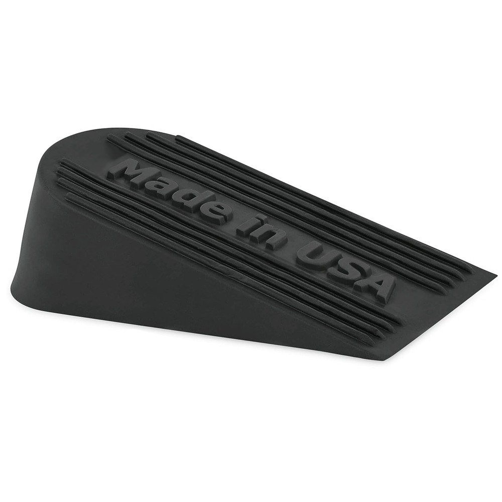 Large Big Rubber Door Stopper Made In USA – 6.5 x 2.75 x 1.9 inches, Black
