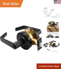 Ambidextrous Matte Black Locking Door Handle – ANSI Grade 2 Certified Security