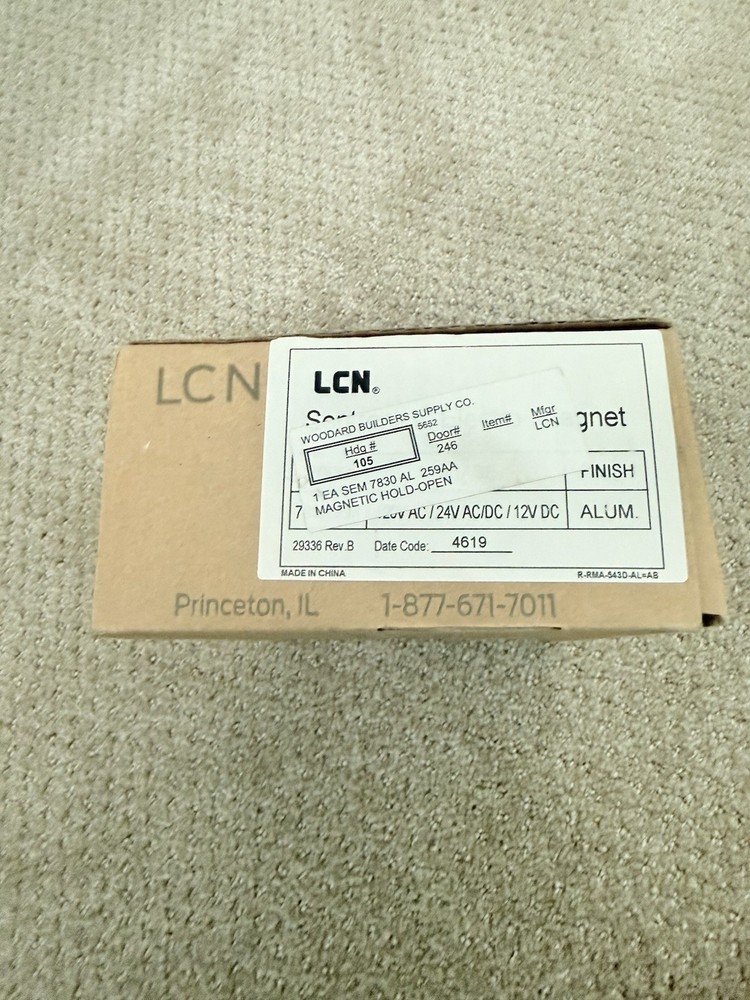 LCN Sentronics Electro Magnet 7830 SEM Voltage 120AC/24AC DC/12DC Alum. Finish