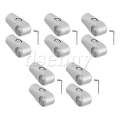 10 Pieces 1″ Inner Diameter T Pipe Connector Joint Clamps Accessories Silver