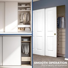 Prime-Line N 6560 Stamped Steel, Adjustable, Closet Door, Floor 2 Pack, Mill