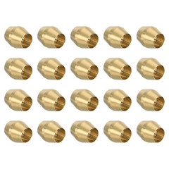 20pack 1/8″ ID Tube Sleeve Ferrules Brass Compression Fitting Assortment Kit
