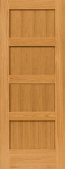 Exterior 4 Panel Flat Mission Shaker Red Oak Stain Grade Solid Core Wood Doors