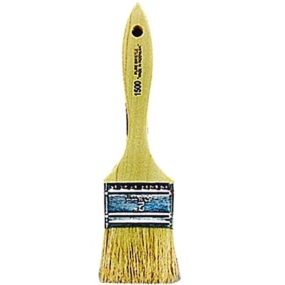 White Chinese Bristle Paint Brush, 5/16 in Thick x 1 in W, Wood Handle Linzer