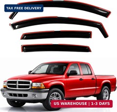 Rain Guards Fit for 2000-2004 Dodge Dakota Quad Cab, in-Channel Window Visor