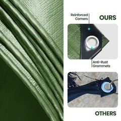 Thick Camping Tarp 12′ x 20′ 9-mil Shelter Waterproof Tarps for Boat Pool Green