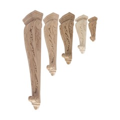 Outwater 11-1/4″ x 4-3/8″ x 2-1/4″ Unfinished Maple Acanthus Leaf Wood Corbel