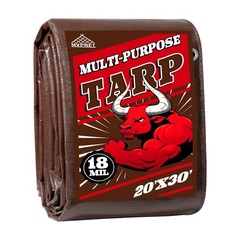 Tarp 20x30FT, 18 Mil Heavy Duty Large Tarps, Waterproof Tarp with Brass Gromm…