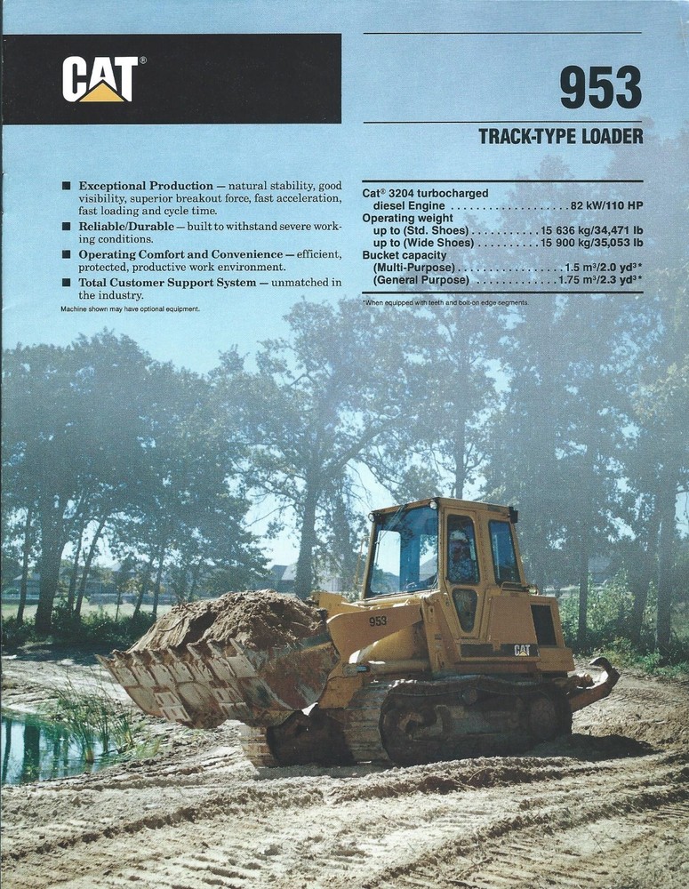 Equipment Brochure – Caterpillar – 953 – Track-Type Loader – 1989 (E4318)