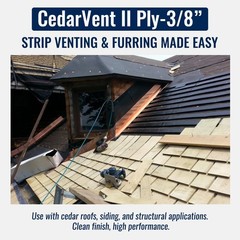 2-3/8″ CedarVent – Durable Vent Strip 2 3/8″ x 3/8″ x 36″ – 40pieces -120ft box