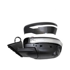 Left Driver Black Heated Manual Mirror Turn Signal Camera Paint Match 343679848