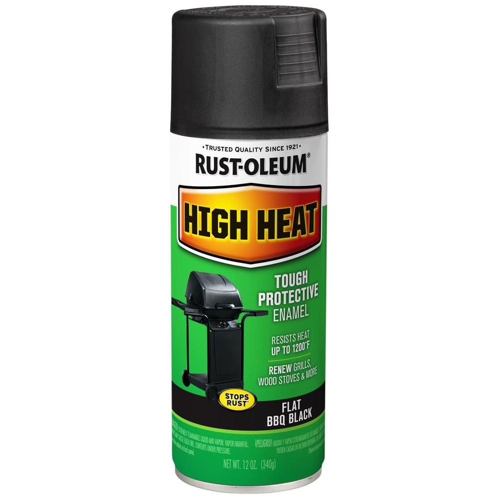 Rust-Oleum High Heat Spray Paint, Aerosol 12 Oz BBQ Black- 7778830
