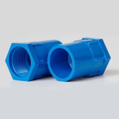 PVC Water Supply Straight Pipe 1/2″~4″ Female Thread Fittings Adapter Joint Blue
