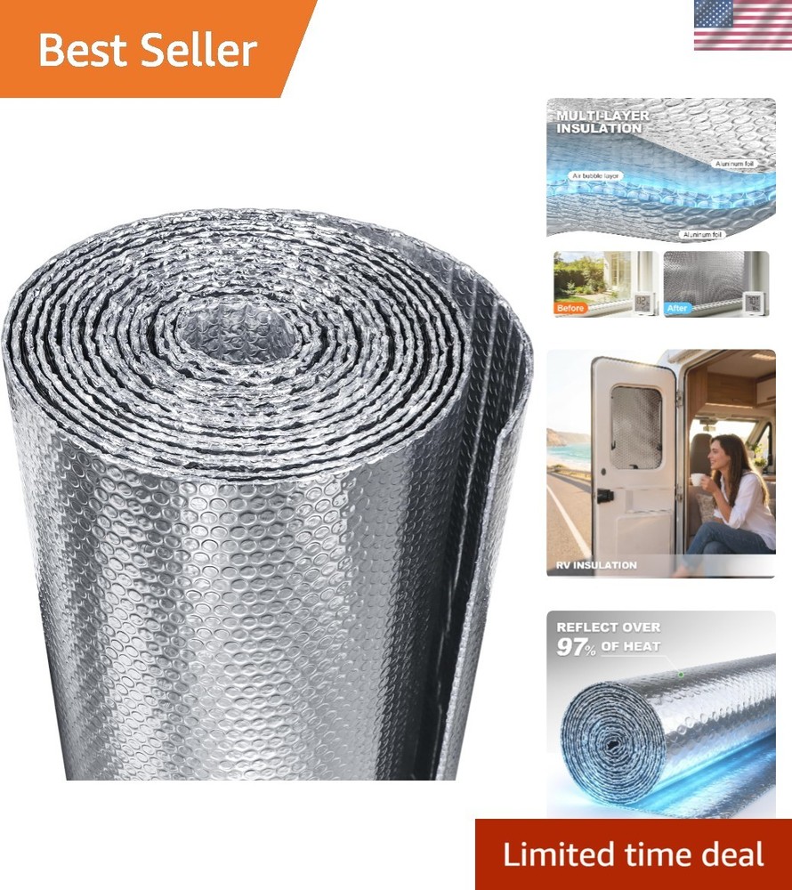 Reflective Insulation Foam,48″ x 10 Ft Window Insulation for Summer Heat,Alum…