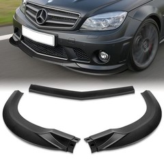 Front Bumper Spoiler Lip for Mercedes-Benz W204 C63 AMG 2008-2011 Matt Black