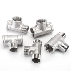 Stainless Steel Tee Pipe Fitting Female/Male Thread Connector 1/4″ 3/8″ 1/2″3/4″
