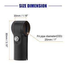 12Pcs T Pipe Clamp Connector, Chain Link Fence Clamp Fit OD 1 Inch, Black
