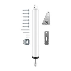 Heavy Duty Pneumatic Screen and Storm Door Closer Kit White Latch Replacement
