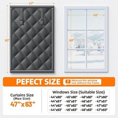Window Insulation Kit for Winter 47″X63″ Cold Weather Thermal Curtain with Heavy