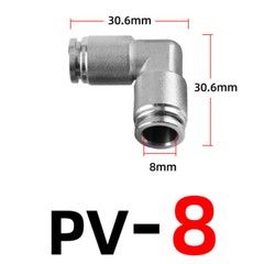 4mm-12mm Stainless Steel 90° Elbow Push-in Pneumatic Hose Connectors Fittings