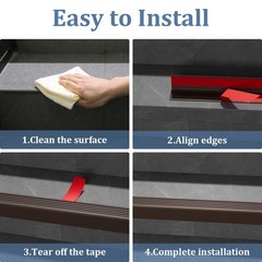 Pluden Heavy-Duty 40ft Vinyl Rubber Non-Slip Self Adhesive Stair Edge Trim