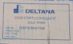 Deltana DSF630U10B 6″ Tall Solid Brass Floor Mount Door Bumper Stop w/Hook Latch