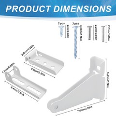 Reinforced Storm Door Closer Bracket Kit, Heavy-Duty Screen White