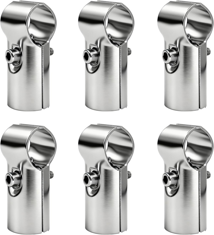 T Pipe Connector Clamps, 6 Sets 25Mm(Od.1Inch) Stainless Steel Pipe Fence Clamp