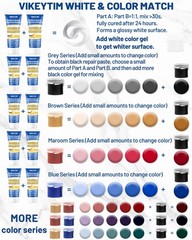 Tile, Marble and Granite Repair Kit (Color Match), Fix Holes Dents Defects