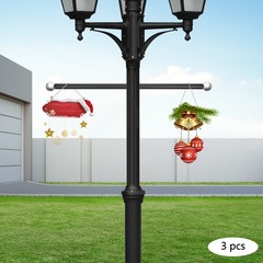 3 Pcs Modern Cross Arm Ladder Rest For Outdoor Lamp Posts And Poles Black