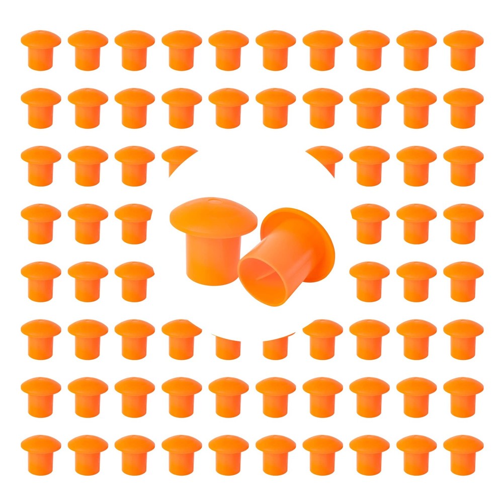 80 Pcs Rebar Caps, Mushroom Safety Cap, Orange Plastic Rebars