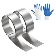2 Pcs 1.2in x 3.3ft Stainless Steel Flashing Roll, 0.1mm Metal Roof Panels