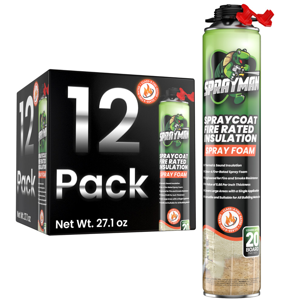 Sprayman Spraycoat Fire Rated Closed Cell Insulation Foam 27.1oz 12 Pack Not Set