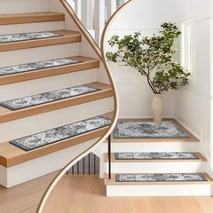 Non-Slip Carpet Stair Treads 7PCS, 8″x30″ Peel & Stick Runner for Wooden Stairs