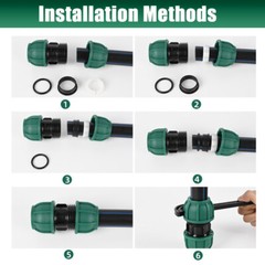 MDPE Compression Fittings Water Pipe Connector Straight Elbow Tee Valve 20-63mm