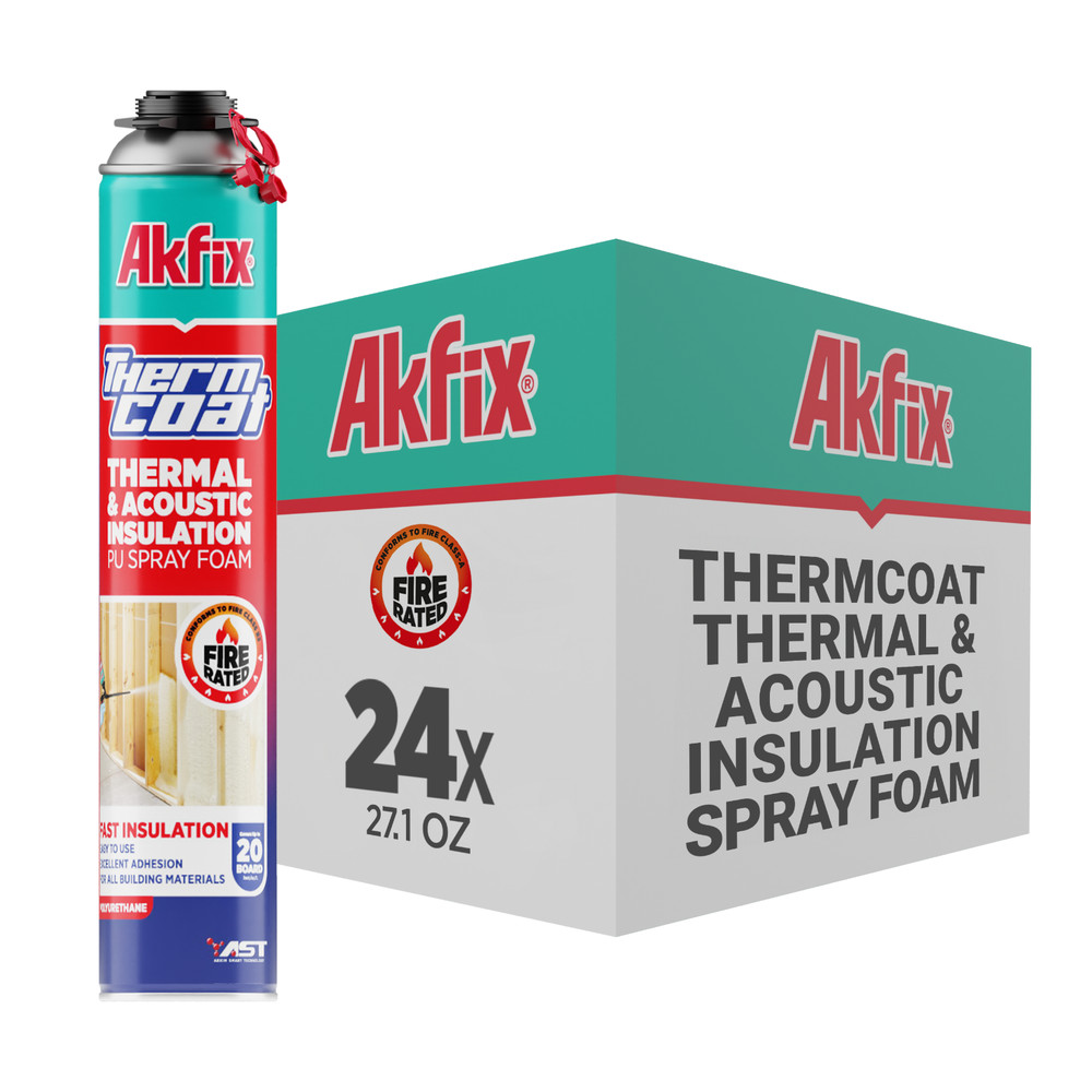 Akfix Thermcoat Spray Foam Insulation Closed Cell Fire Rated Self Expanding 24P