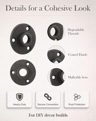 Niubid 10 Pack 3/4 inches Malleable Cast Iron Pipe Flange, inch, Black