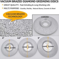 5″ Vacuum Brazed Diamond Grinding Wheel Disc for Angle Grinder Steel Granite