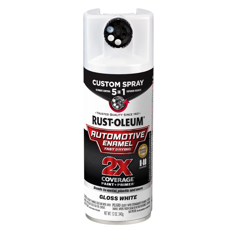Rust-Oleum 2X Automotive Enamel Custom 12 Ounce (Pack of 1), Gloss White