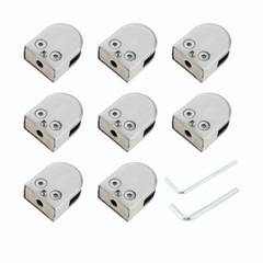 8Pcs Semicircle Glass Clamps 304 Stainless Steel 52x43x24mm for Stair Balustrade